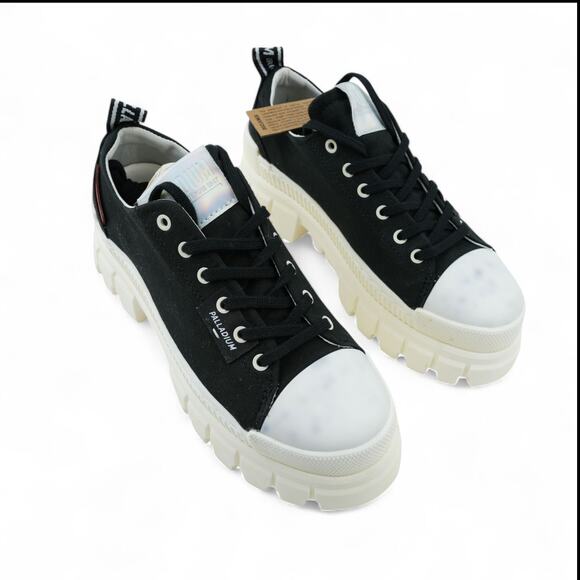 Palladium Revolt Lo Tx Platform Shoes Womens 7.5 Black Chunky Fashion Sneakers - Picture 2 of 11